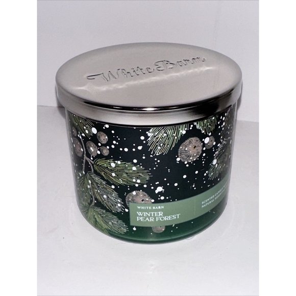 Bath & Body Works Winter Pear Forest White Barn 3 Wick Candle 14.5oz 2023 NEW - Picture 13 of 16